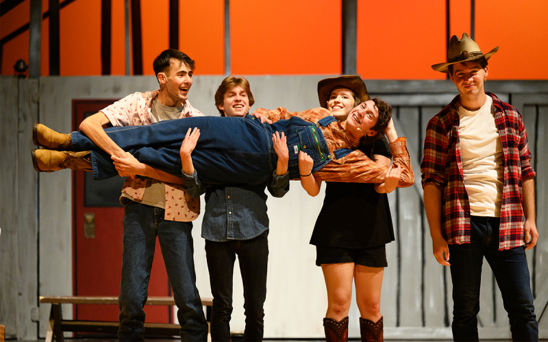 Willard Hewitt gets held up after a dance in the junkyard in Habersham Community Theater’s production of Footloose. ZACH TAYLOR/Special