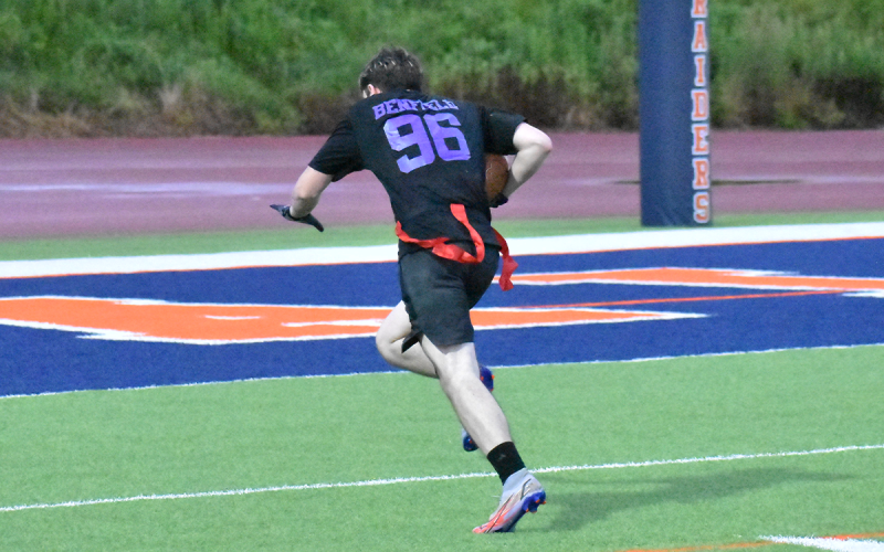 Baldwin firefighter Hayden Benfield takes it to the house all by himself in the first half. MATTHEW OSBORNE/Staff