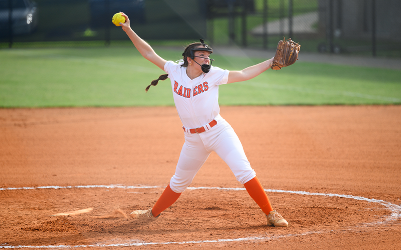 Habersham Central’s Hannah Odum fires to the plate. LANG STOREY/Staff
