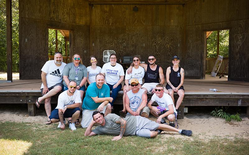Habersham County Drug Court members gathered at the Pitts Park stage. ZACH TAYLOR/Special