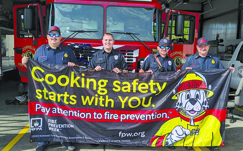 Firefighters from Cornelia Station 22 shown are (from left) Chandler Smith – Cornelia Fire Dept; Danial Nelson – Habersham County Fire Dept; Brandon Fields – Habersham County Emergency Services; and Kyle Dotson – Cornelia Fire Dept. DUANE HARTNESS/Submitted