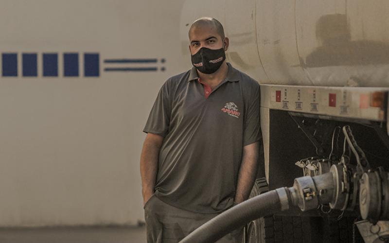 Photo of a jet fuel pump truck. UNSPLASH