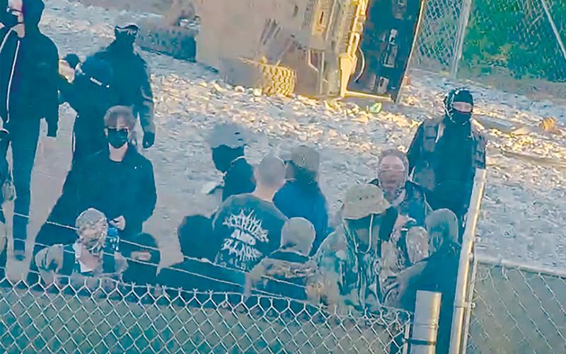 Protesters surrounded the "Cop City" training facility in DeKalb County in January. FILE