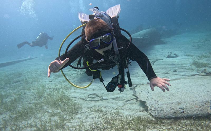 Ian Holbrook has made around 70 dives already on his way to the title of master diver. SUBMITTED