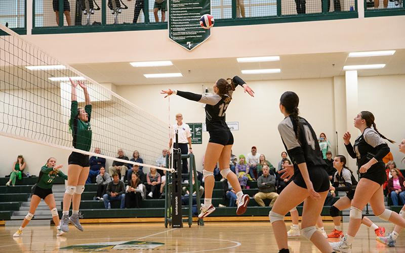 Katarina Foskey led the Lady Indians in kills, having 21 during Wednesday night’s match against Aquinas High School. ZACH TAYLOR/Special