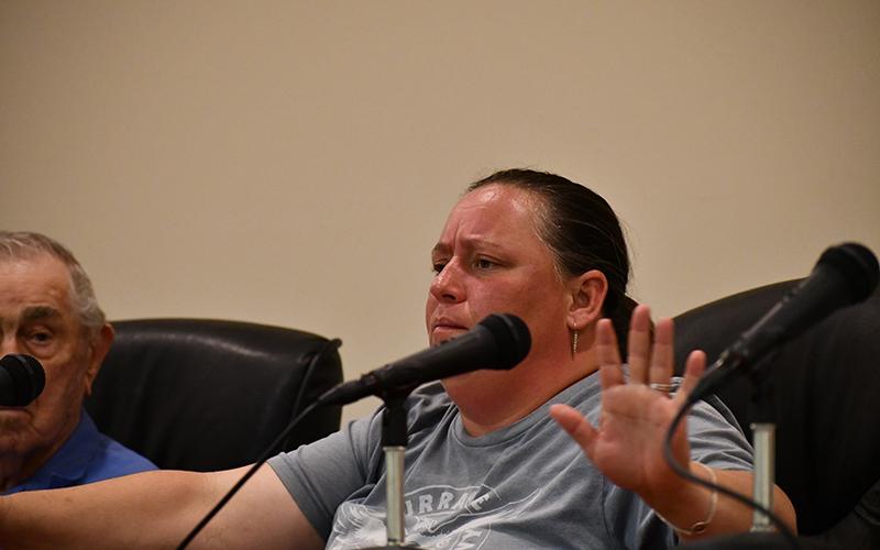 Mayor Alice Venter and the Baldwin City Council were working Tuesday night to get on the same page about a millage rate rollback. JULIANNE AKERS/Staff