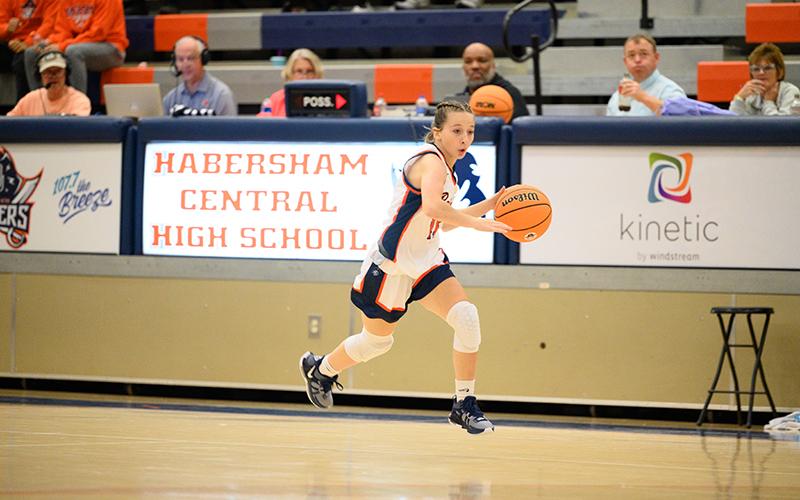 Kylie Littlejohn dribbles down the court on a fast break. ZACH TAYLOR/Special