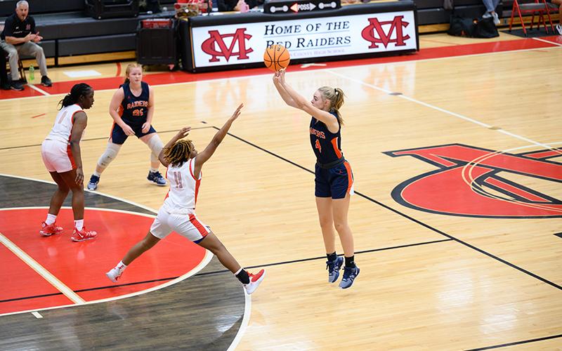 Sophie Bramlett shoots a 3-pointer for the Lady Raiders against Madison. ZACH TAYLOR/Special