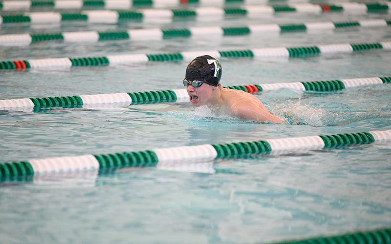 Caden Polley helps put TFS in 1st place with a 32.37 breaststroke time in the 200-yard Medley Relay. ZACH TAYLOR/Special