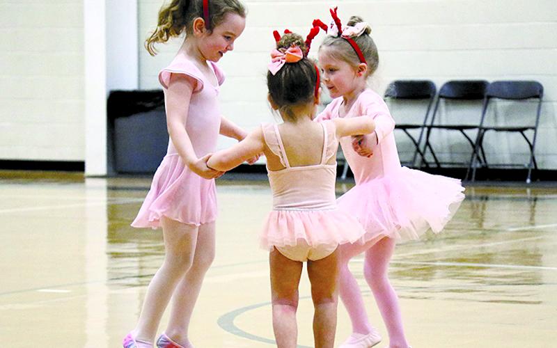 Lily Dooley, Hadley Lewis and Ember Porter showed the skills they learned in Mrs. Hillary Myers’ dance classes. HABERSHAM COUNTY/Submitted