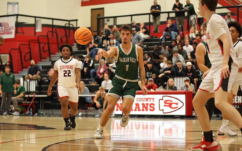 Tallulah Falls’ Jay Taylor runs the floor against Stephens County before Christmas break. AUSTIN POFFENBERGER/Special