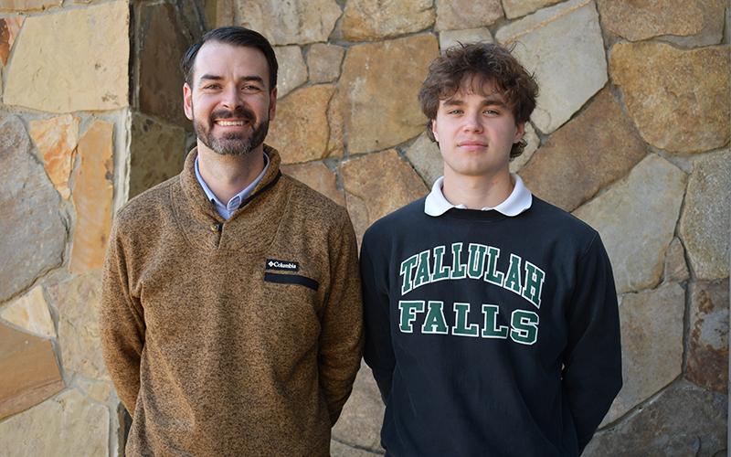 Tallulah Falls’ STAR teacher Jeremy Stille and STAR Student Jake Wehrstein found out about their honors Thursday. JULIANNE AKERS/Staff
