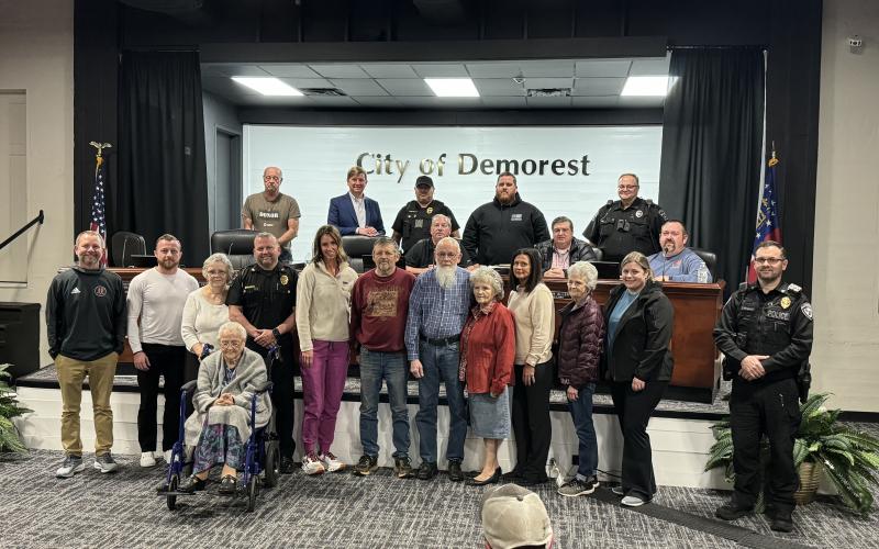 Demorest Assistant Police Chief Casey Chastain had family and friends gathered Tuesday night to celebrate his hiring as the next chief of police.