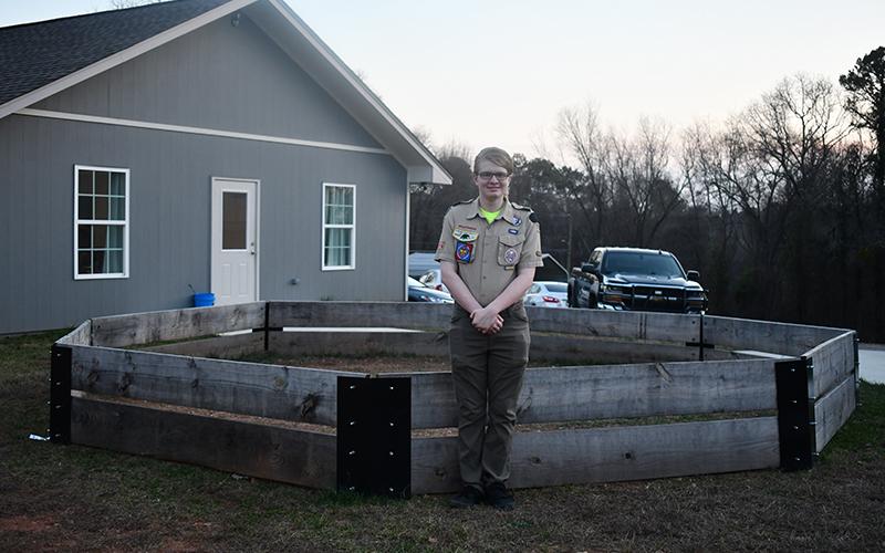 Jaren Campbell built a GaGa ball pit at Baldwin Baptist Church for his Eagle Scout project in November 2023. JULIANNE AKERS/Staff