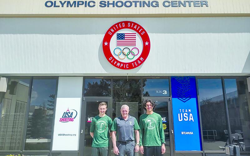 Tallulah Falls seniors Joseph McGahee (left) and Marc Crotta competed in Colorado Springs, Colo. along with coach Tim Stamey. TFS ATHLETICS/Submitted