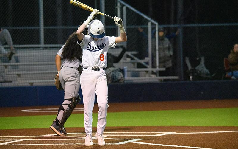 Hudson Gailey raises his bat in frustration after striking out to end the ball game against Apalachee on Wednesday night. ZACH TAYLOR/Special