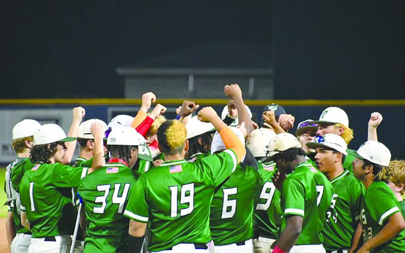 Tallulah Falls’ baseball players break it down after a playoff win during their run to second place in the state. WADE CHEEK/CNI News Service
