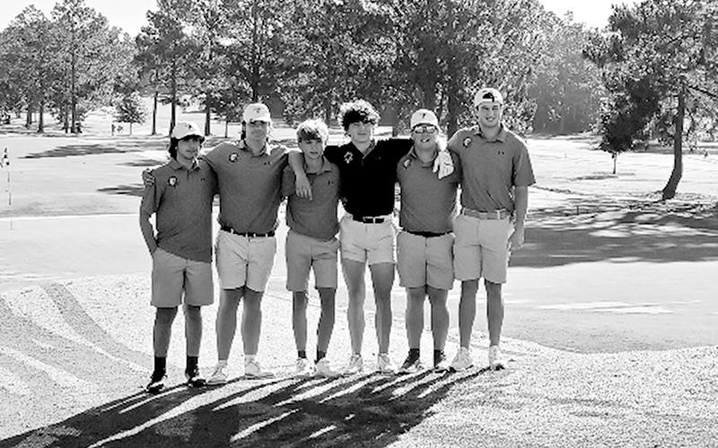 Tallulah Falls’ boys golf team state competitors were (from left) Hunter Bell, Tate Turpin, Ryder Cantrell, Will Greene, Jack Thomson and Rylee Smith. TFS ATHLETICS