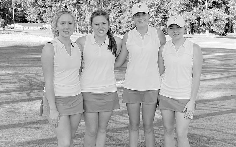 Tallulah Falls’ girls golf team state competitors were (from left) Madeline Martin, Raegan Duncan, Mallory Higgins and Lily Turpin. TFS ATHLETICS