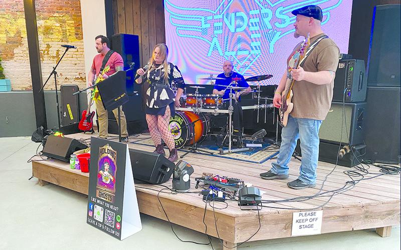 Members of Holding Ghosts include Anthony Marinelli (guitar), Zeanna Muse (vocals), Jeremy “Casper” Nichols (drums) and Sid Porter (bass). The group performed at Fenders Alley on June 1. YVONNE MARINELLI/Staff