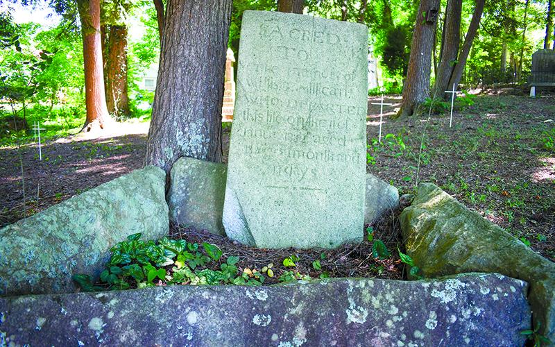 The oldest known grave in the cemetery belongs to Willis B. Millican who dies just before his 14th birthday in 1832. JULIANNE AKERS/Staff