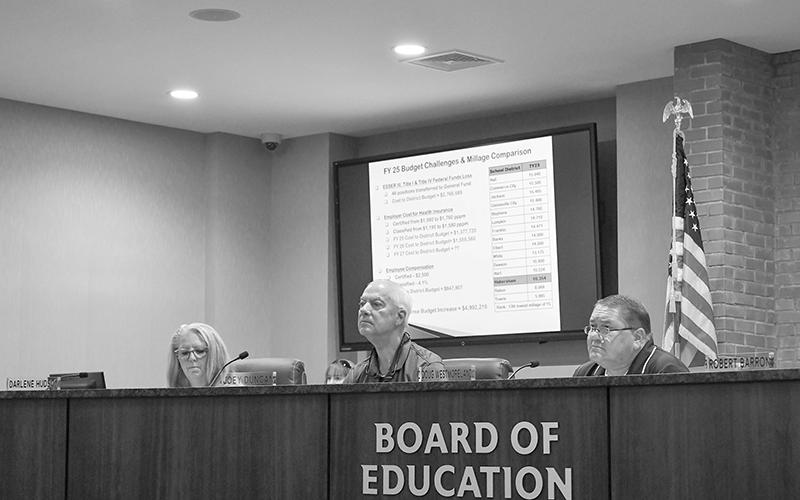 The Habersham County Board of Education held its first two budget hearings on Monday, proposing to maintain last year’s millage rate of 10.354. JULIANNE AKERS/Staff