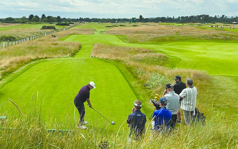 Jason Perry lines up his drive with a pristine view at Carnoustie Golf Club in a practice round. SUBMITTED