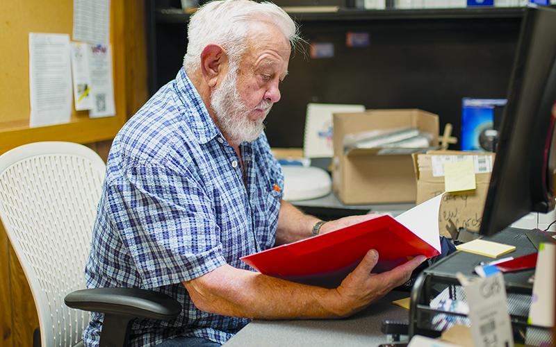 VFW Post 7720  Commander Barry Church sits at his desk to review VFW files. ZACH TAYLOR/Special