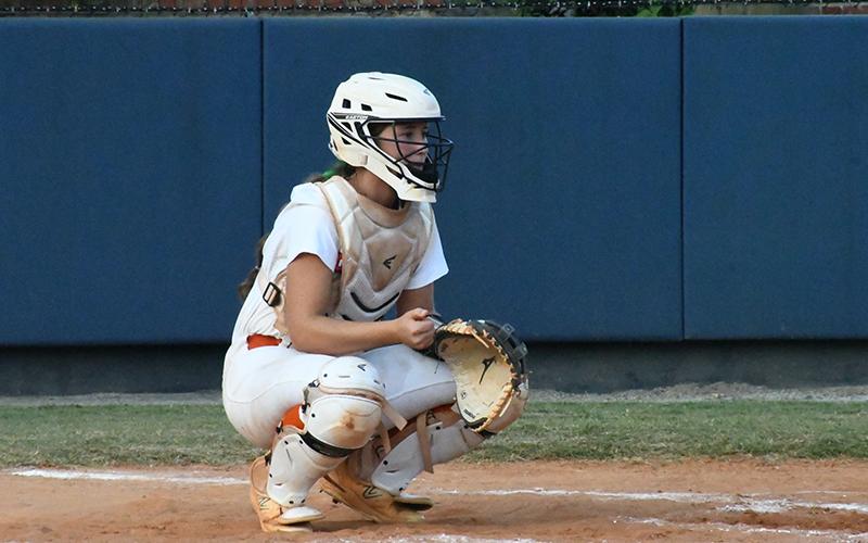 HCHS catcher Shelby Rinefierd will look to improve her approach at the plate as the season goes on. LANG STOREY/Staff