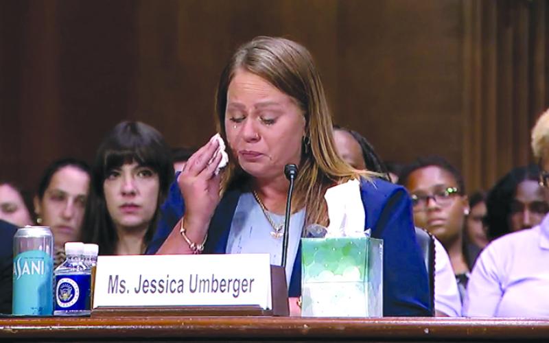 Jessica Umberger talked Wednesday to the U.S. Senate about mistreatment after giving birth to a baby in prison. YOUTUBE