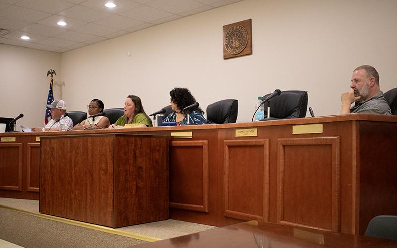 Baldwin City Council approved a county road study at its regularly scheduled council meeting Monday night. Pictured from left are Councilman Erik Keith, Councilwoman Kerri Davis, Councilwoman Alice Venter, Mayor Stephanie Almagno and Councilman Maarten Venter. JULIANNE AKERS/Staff