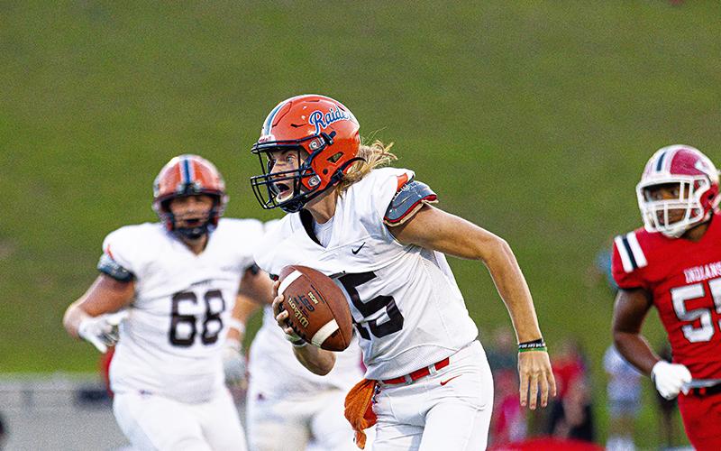 Raiders QB DJ Pass will look to shore up the miscues in Flowery Branch tonight. KAITLYN FULLER/HCHS(Instagram: k8lyn_grphics)