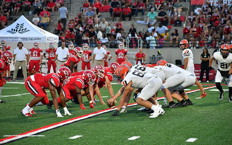 The Raider big men went to battle in Stephens County Friday night. LANG STOREY/Staff