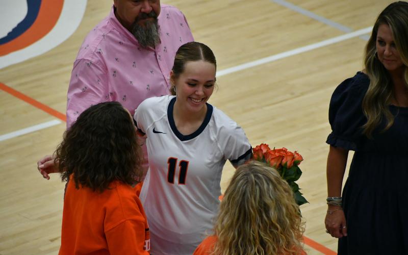Jayden Jarrett was among the seniors honored on senior night Tuesday. LANG STOREY/Staff