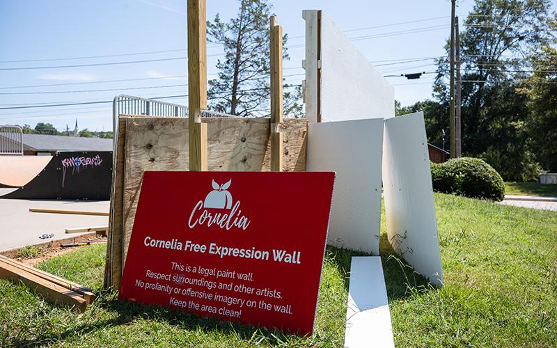 The Cornelia Free Expression Wall was in place for nearly two months and has been torn down due to vulgar language and inappropriate spray paintings. ZACH TAYLOR/Staff