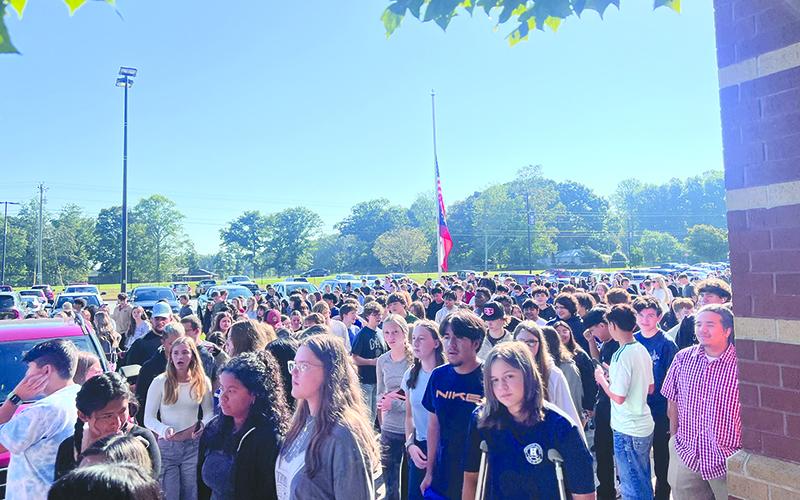 More than 200 students walked out of Habersham Central on Sept. 20 protesting gun violence in schools. SUBMITTED