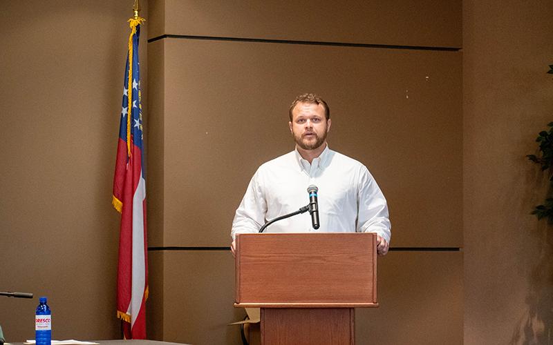 Sen. Bo Hatchett speaks at the Georgia senate study committee meeting on Aug. 30. JULIANNE AKERS/Staff
