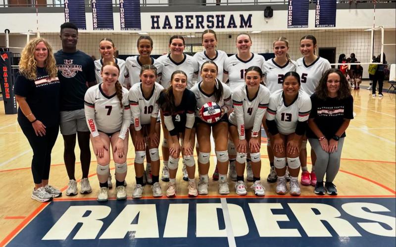 The HCHS volleyball team celebrated making it back to the playoff Wednesday night at home. Pictured are (front row, from left) Katelynn LoBuono, Ava Saxon, Maci Williams, Laci Fitzgerald, Rainlan Hobson, Evelyn Juhasz, Assistant Coach Savynna Smith. Back row are (from left) Head Coach Lindsay Herrin, Manager Jahzion Rucker, Ava Smith, Kenzie King, Callyn Chosewood, Jayden Jarrett, Mackenzie Yancey, Kinslee Hicks and Miley Ragan. LANG STOREY/Staff