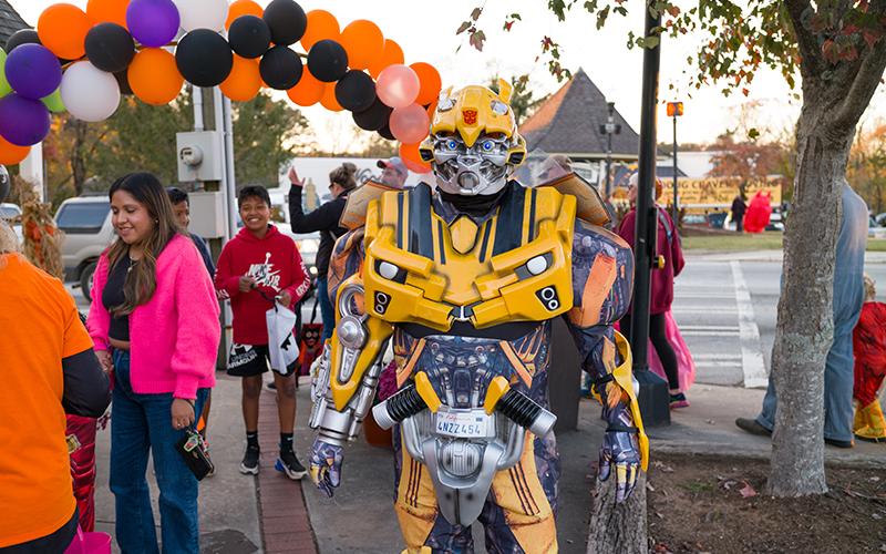 Randy Coker dressed as Bumblebee from Transformers last Halloween in Clarkesville. ZACH TAYLOR/Staff