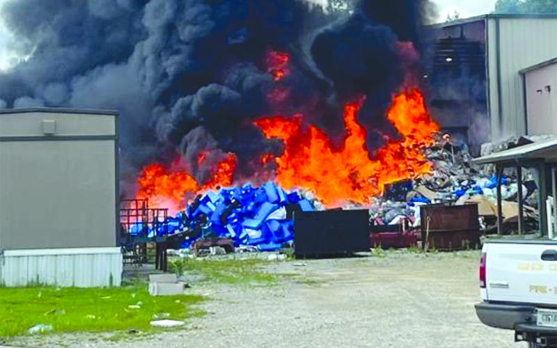 Metro Site recycling center burned to the ground in July 2023 following SK Battery’s illegal shipment of lithium-ion batteries. Photo courtesy of McDonald &amp; Cody