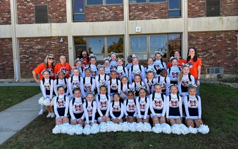 Habersham’s 10U cheer squad: Back Row (left to right): Coach Hayley Stewart, Coach Layla Stewart,Coach Anita Dorsey, Kaylee Lancaster, Katherine Savage, Adalynn Sheffield, Ellie Gates, Sarah Kate Brown, Keeley Avant, Gracie Stewart, Mercy Free, Ava Sanders, Addy Seabolt, Coach Delaney Kofke, Coach Dallas Barron Middle Row (left to right): Josie Barron, Chanelle Mattox, Quinn Allen, Amberly Johnson, Aralynn McClanahan, Journey Pressley, Avery Irvin, Reagan Worley, Angel Johnson, Amaya Burnett, Violet Ramey F