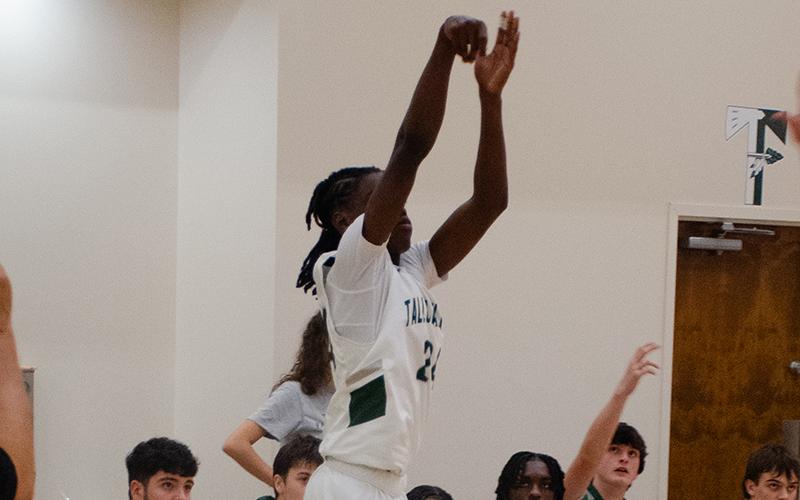 TFS’ Brian Neely Jr. gets a shot up in the Indian’s season opener Tuesday. TFS ATHLETICS