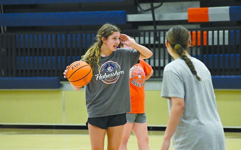 Sadie Chambers - seen here at a practice earlier this year - drained six 3-pointers against Rabun Gap last Saturday. LANG STOREY/Staff
