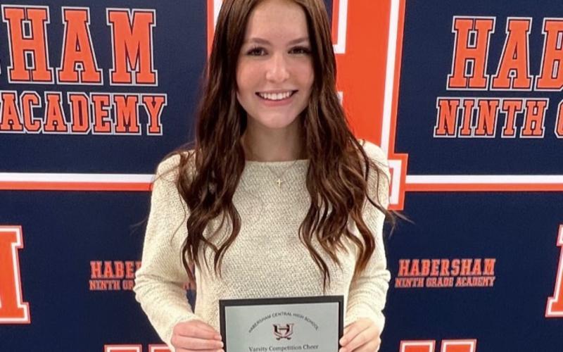 Caroline Horton was the recipient of the 2024 Academic Award at the Hab Central competition cheer banquet this week. SUBMITTED
