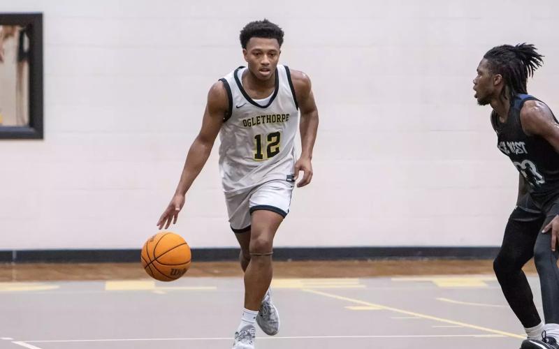 Malachi Dooley is averaging nearly 14 points per game this season for the Oglethorpe Stormy Petrels, while leading the club in both assists and minutes per game. JILL URSEM/Oglethorpe Athletics