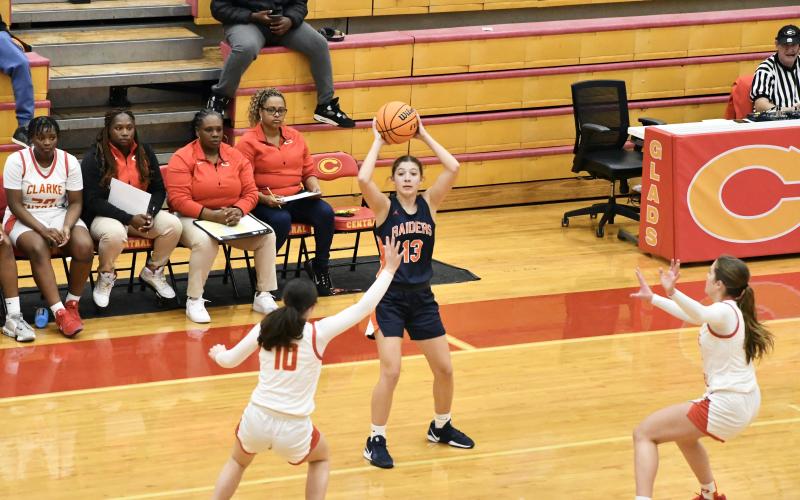 Habersham freshman Sadie Chambers tallied 13 points during the team's loss to Clarke Central this week. LANG STOREY/Staff