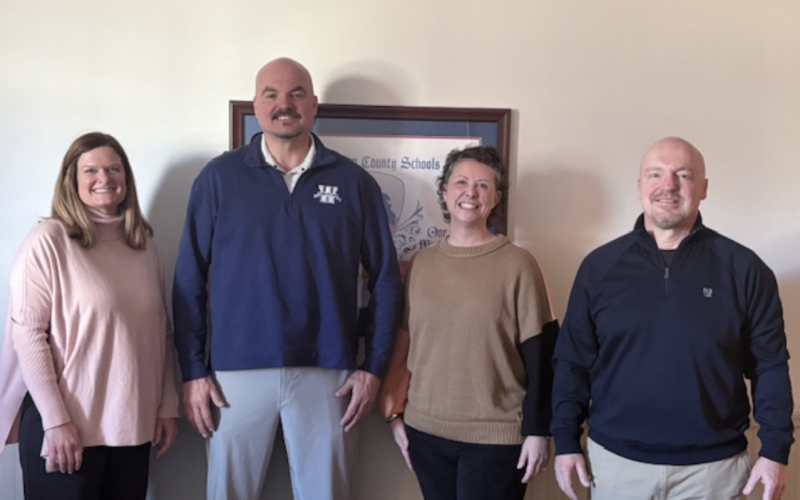 From left, Assistant Special Education Director Jennifer Chitwood, Superintendent Matthew Cooper, Director of Special Education Lisa Eller and Assistant Special Education Director Scott Kersh smile for a photo after Cooper was announced as the recipient of the 2025 Philip Wright Award. Cooper has been described as someone who champions the unique needs of students with disabilities and has provided an equitable learning environment for all students. SUBMITTED