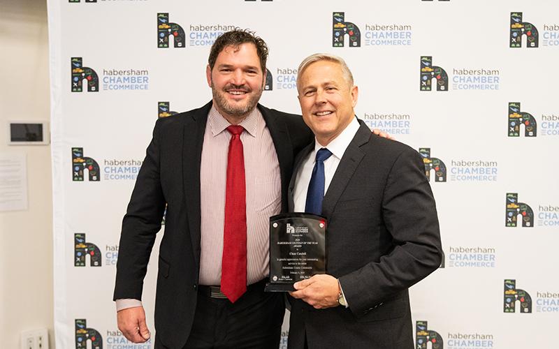 Habersham Countian of the Year Chan Caudell with his friend, Allen Jones (left). ZACH TAYLOR/Staff