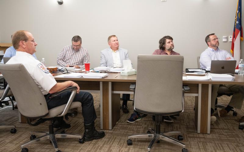Commissioners listen in on budget proposals from each departments in one of three public hearings this week. ZACH TAYLOR/Staff