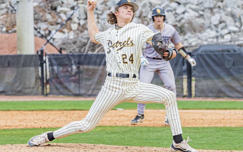 Freshman Konner Burrell has already appeared on the mound several times this season for the Oglethorpe Stormy Petrels. SUBMITTED